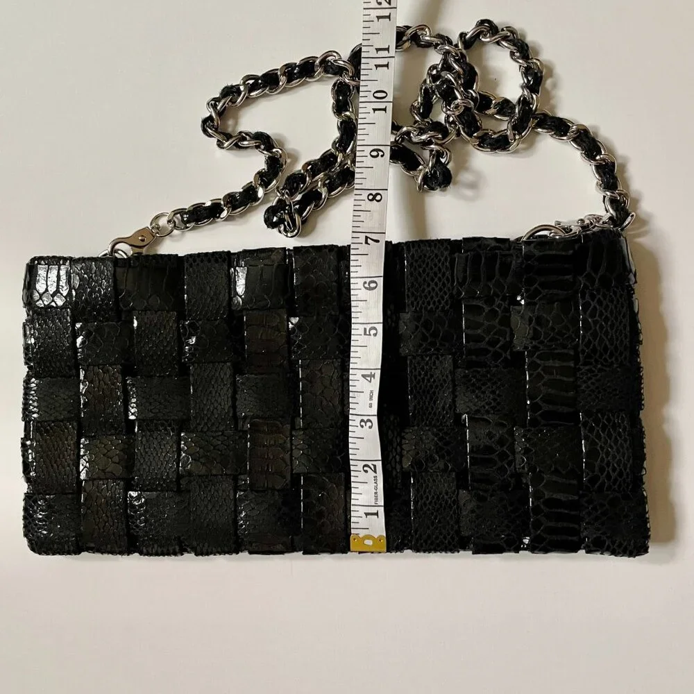 Soft crossbody bag, Checkered design bag with removable chain
